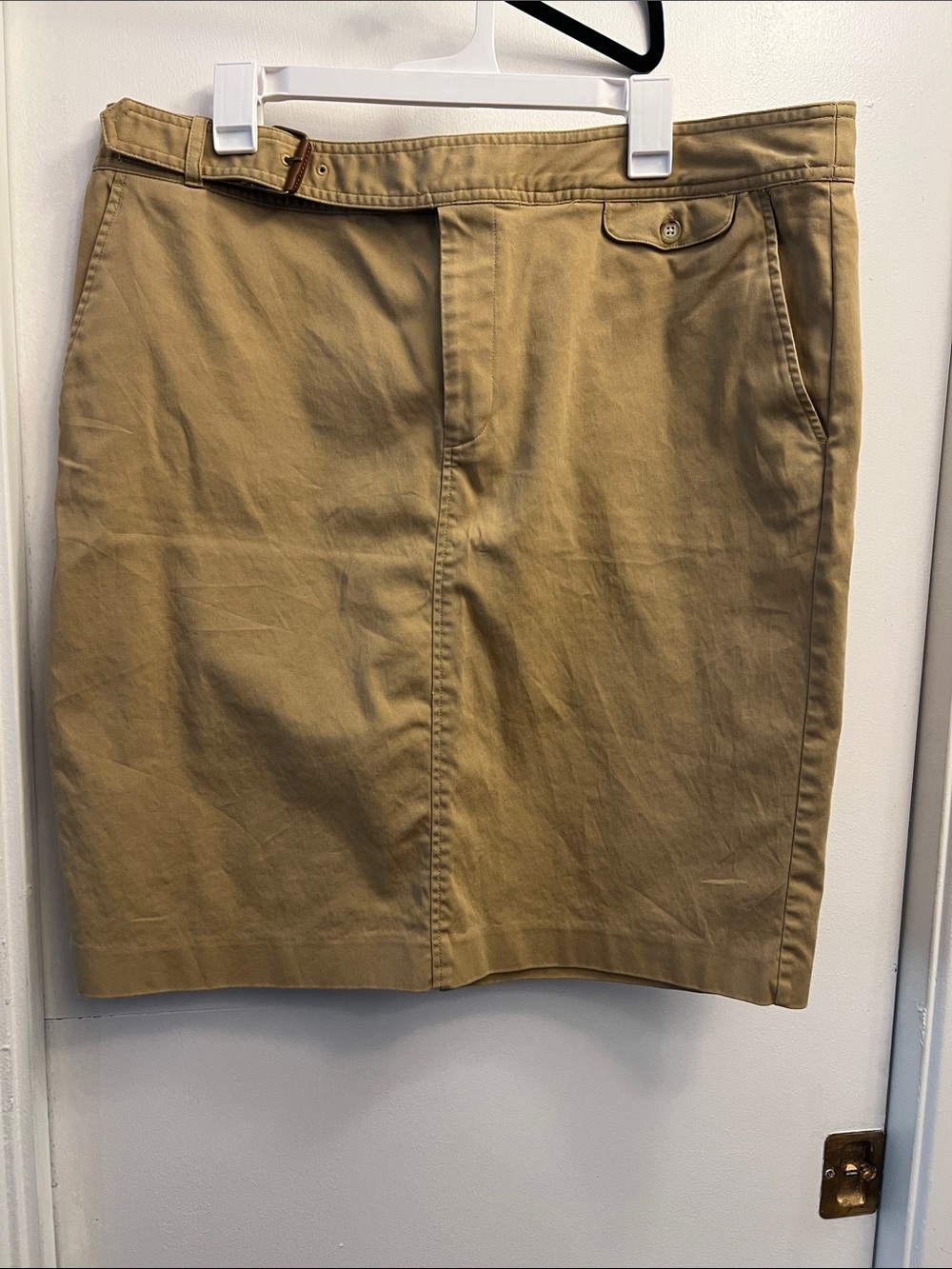 Ralph Lauren Classic Khaki Cotton Skirt Size 18